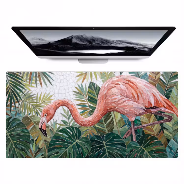 Bureau onderlegger - Natuur - Bladeren - Abstract - Groen - Vogel — 1