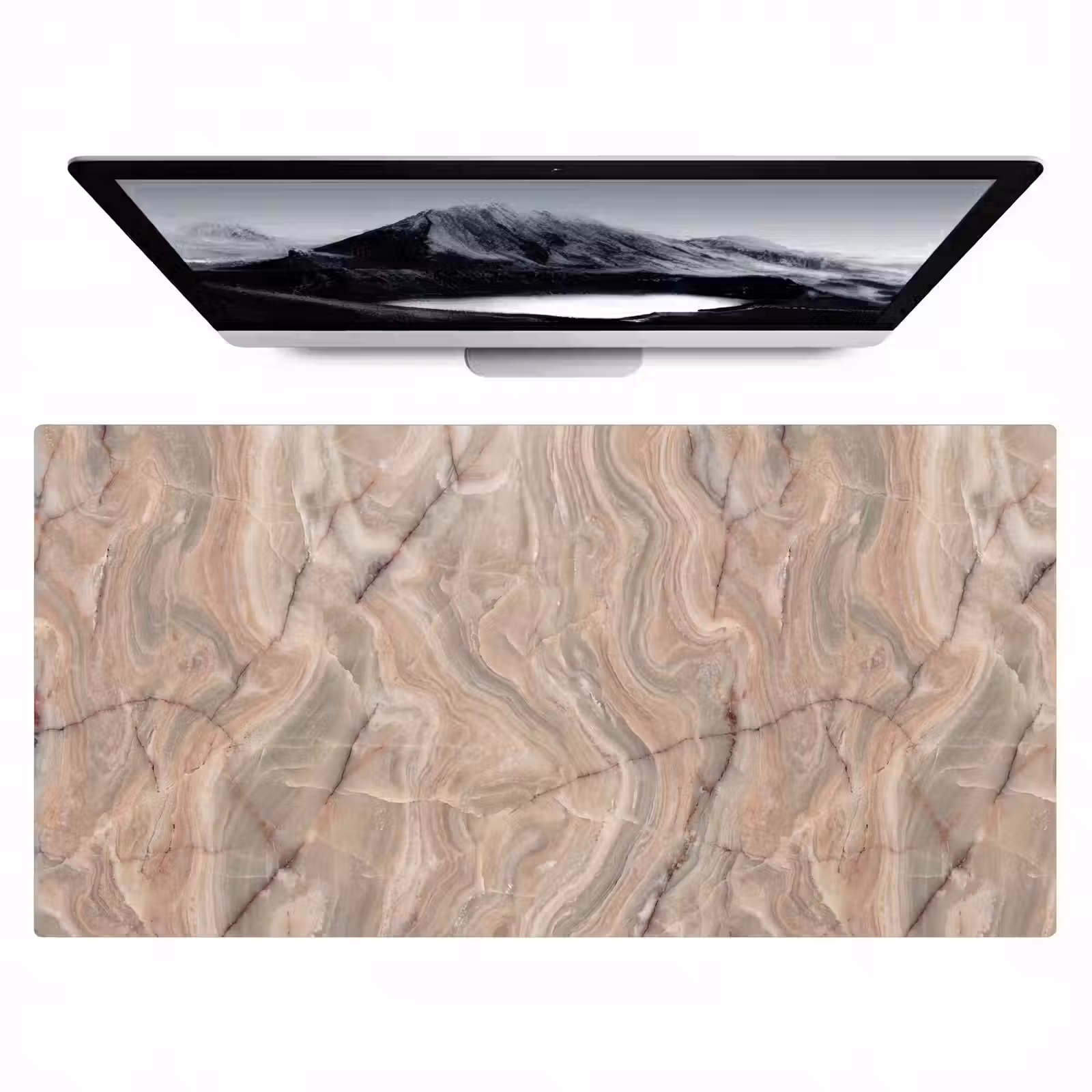 Bureau onderlegger - Marmer - Patroon - Abstract - Beige - Groen — 1