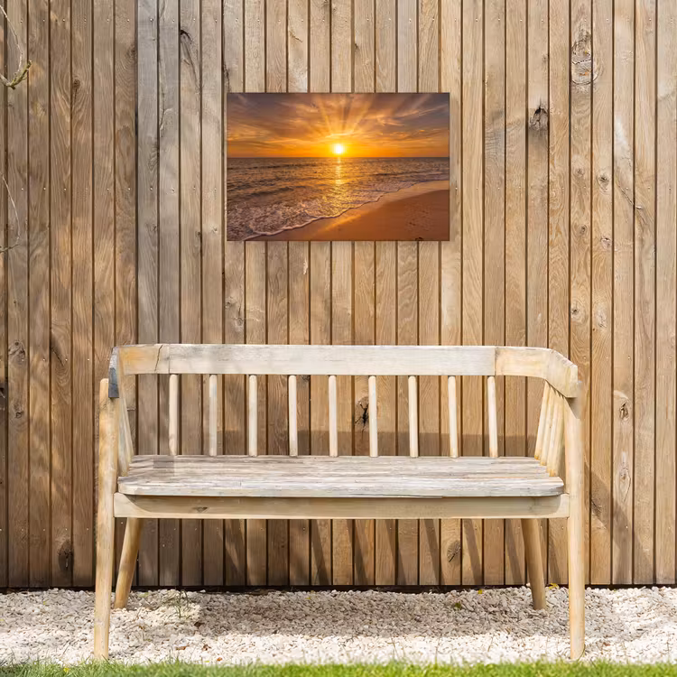 Buiten canvas - Zee - Zonsondergang - Golven - Kust - Oranje — 3