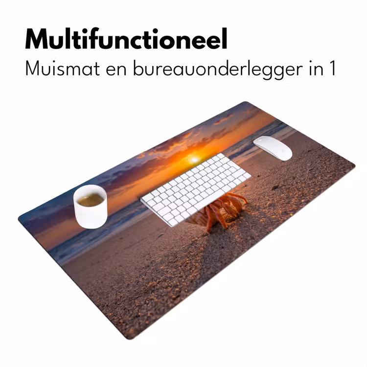 Bureau onderlegger - Kreeft - Strand - Natuur - Zonsondergang - Oranje — 7