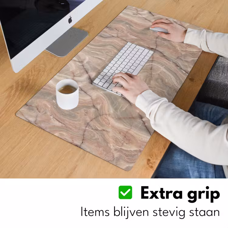 Bureau onderlegger - Marmer - Patroon - Abstract - Beige - Groen — 6
