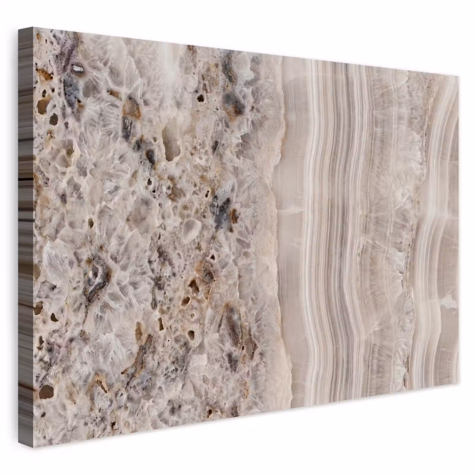 Buiten canvas - Steen - Textuur - Abstract - Beige - Wit — 1