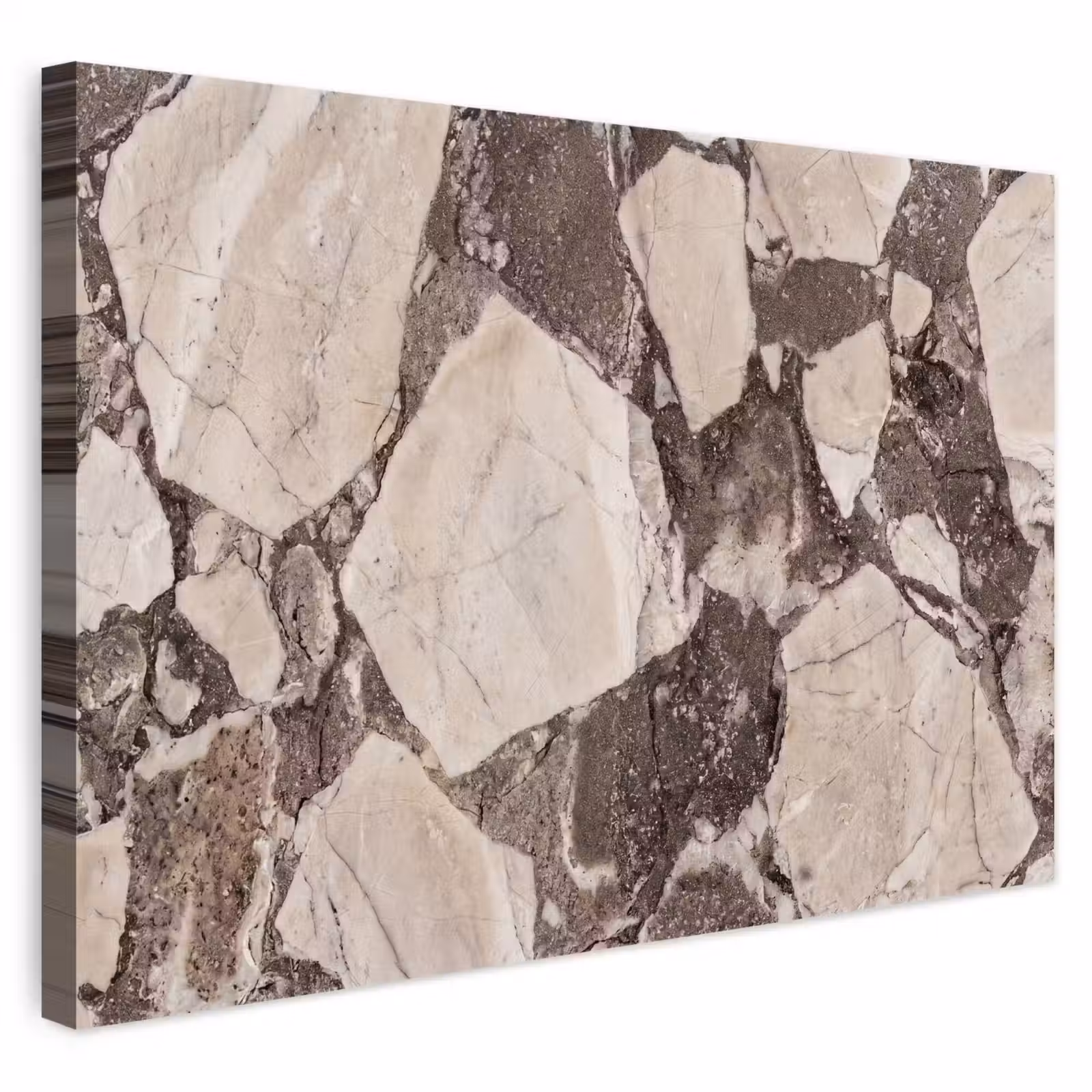 Buiten canvas - Textuur - Marmer - Abstract - Beige - Bruin — 1