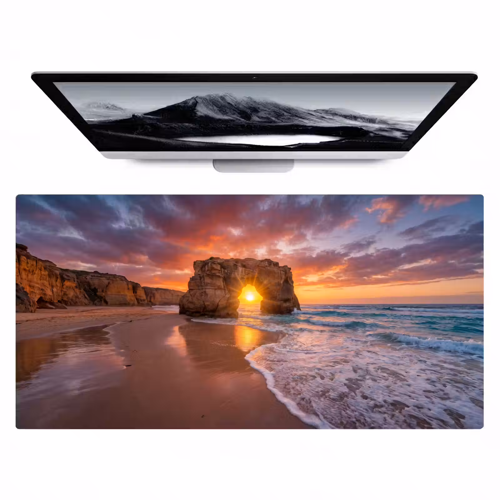 Bureau onderlegger - Kust - Rots - Zonsondergang - Zee - Natuur — 1