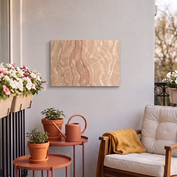 Buiten canvas - Marmer - Ader - Natuur - Abstract - Beige — 4