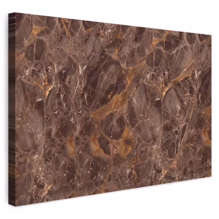 Buiten canvas - Marmer - Patroon - Natuur - Bruin - Goud — 1