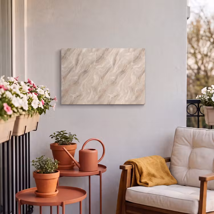 Buiten canvas - Steen - Golvend - Abstract - Beige — 4
