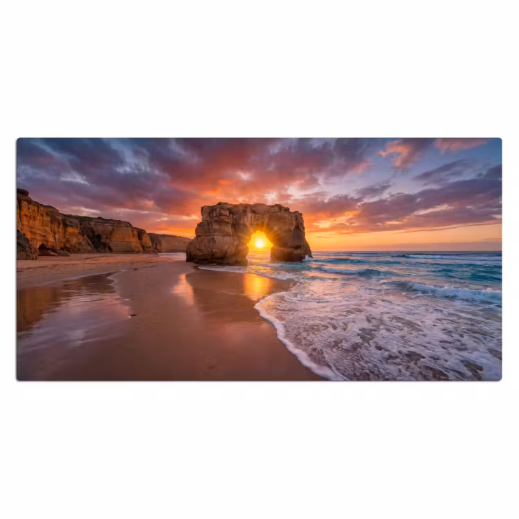 Bureau onderlegger - Kust - Rots - Zonsondergang - Zee - Natuur — 2