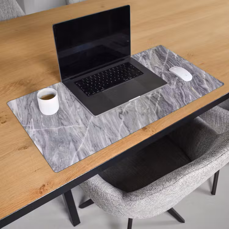 Bureau onderlegger - Marmer - Ader - Patroon - Abstract - Grijs — 3