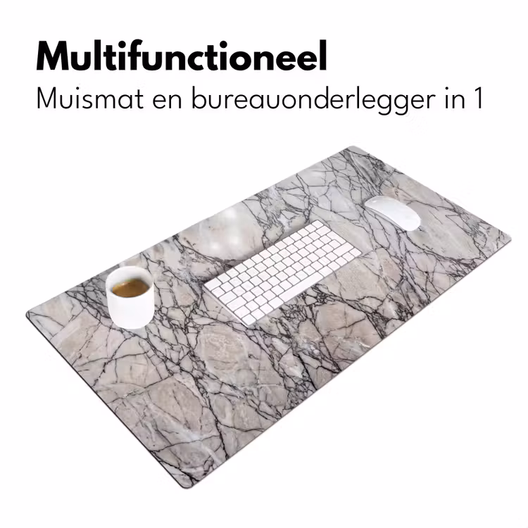 Bureau onderlegger - Marmer - Aderen - Patroon - Wit - Grijs — 7