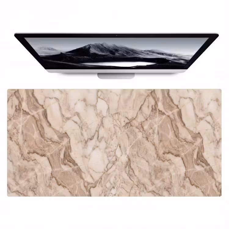 Bureau onderlegger - Marmer - Aderen - Textuur - Beige - Modern — 1
