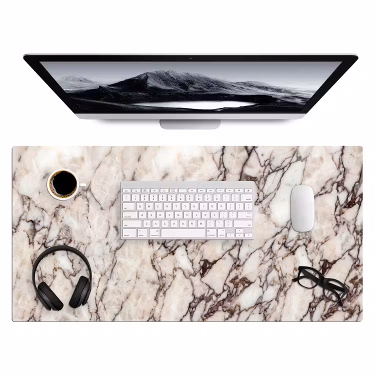Bureau onderlegger - Marmer - Textuur - Abstract - Wit - Bruin — 4