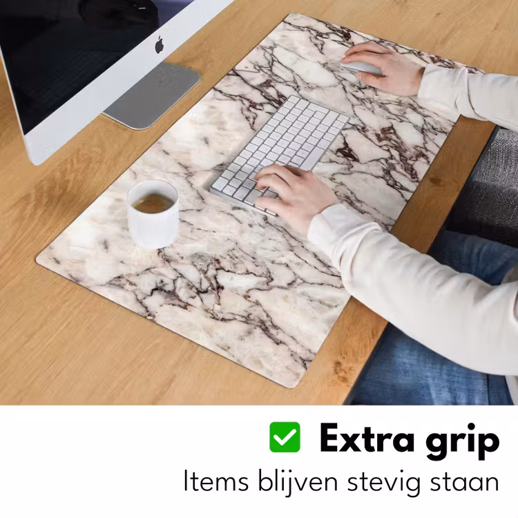Bureau onderlegger - Marmer - Textuur - Abstract - Wit - Bruin — 6