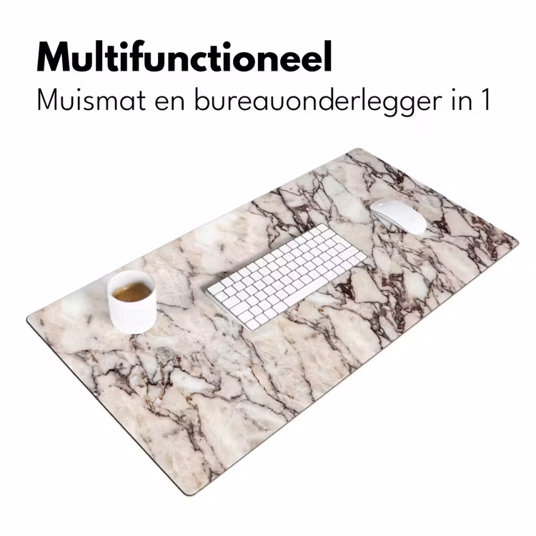 Bureau onderlegger - Marmer - Textuur - Abstract - Wit - Bruin — 7
