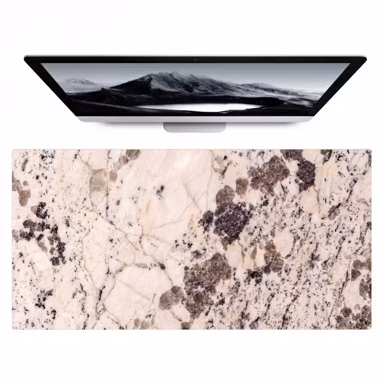 Bureau onderlegger - Natuursteen - Patroon - Abstract - Beige - Grijs — 1