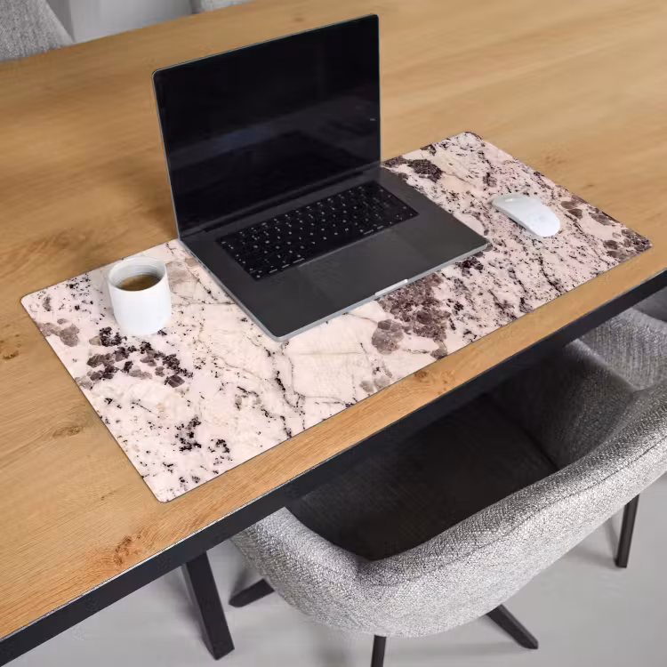 Bureau onderlegger - Natuursteen - Patroon - Abstract - Beige - Grijs — 3