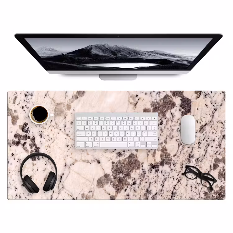 Bureau onderlegger - Natuursteen - Patroon - Abstract - Beige - Grijs — 4