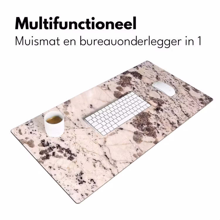 Bureau onderlegger - Natuursteen - Patroon - Abstract - Beige - Grijs — 7