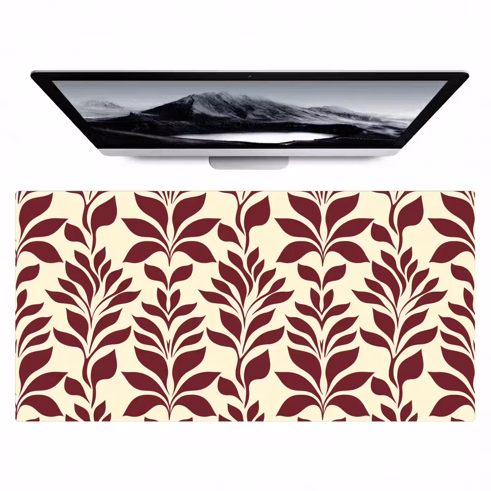 Bureau onderlegger - Abstract - Bladeren - Burgundy — 1