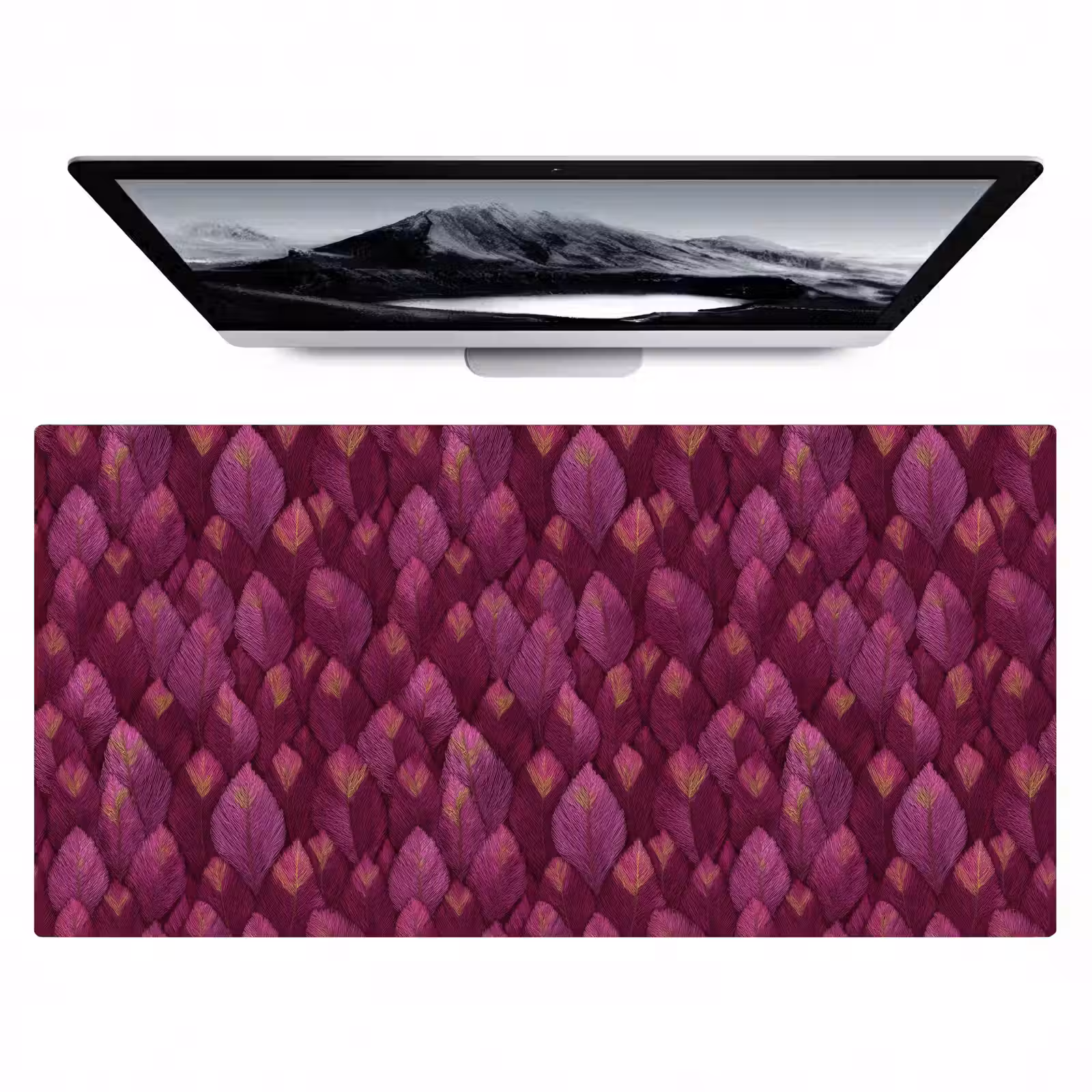 Bureau onderlegger - Bladeren - Patroon - Burgundy — 1
