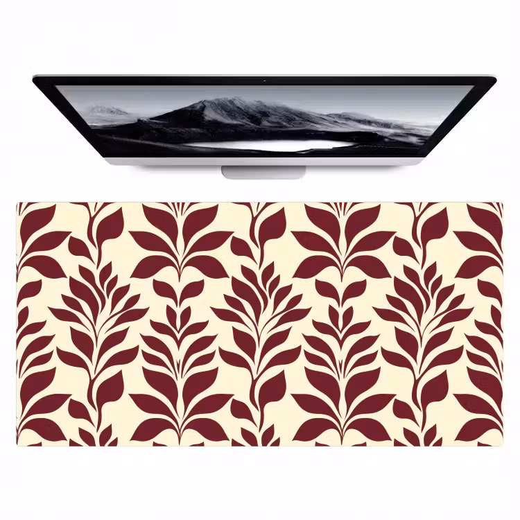 Bureau onderlegger - Abstract - Bladeren - Burgundy — 1