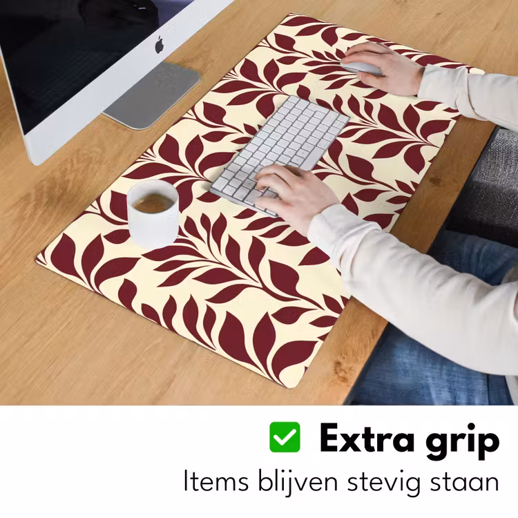 Bureau onderlegger - Abstract - Bladeren - Burgundy — 6