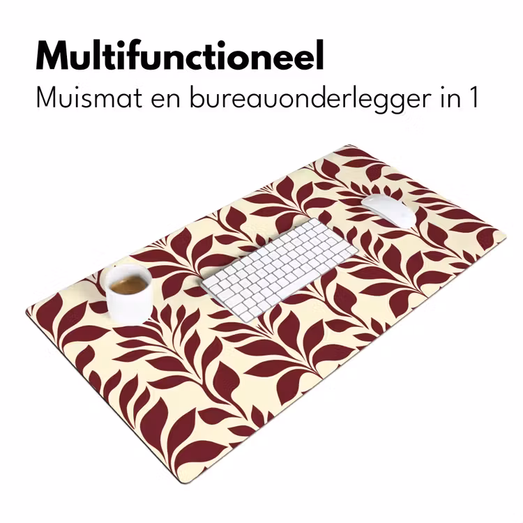 Bureau onderlegger - Abstract - Bladeren - Burgundy — 7