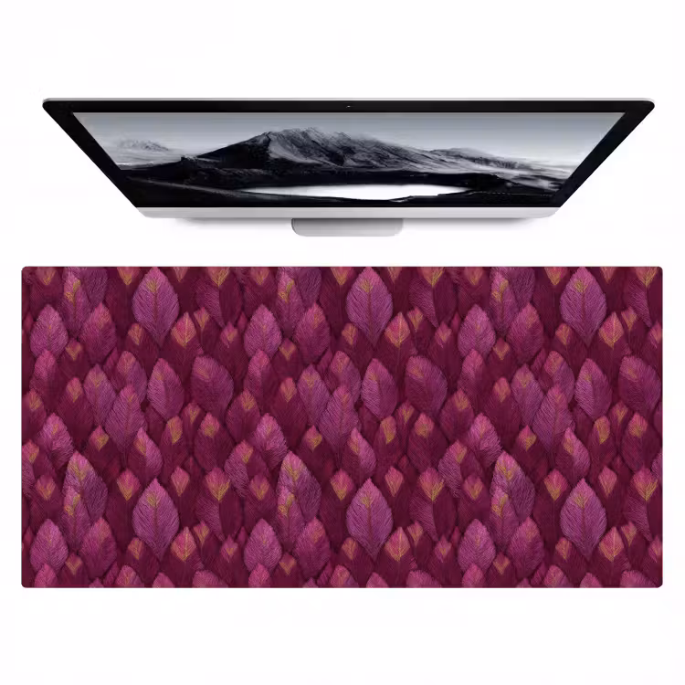 Bureau onderlegger - Bladeren - Patroon - Burgundy — 1