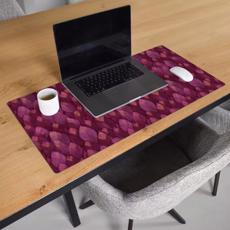 Bureau onderlegger - Bladeren - Patroon - Burgundy — 3