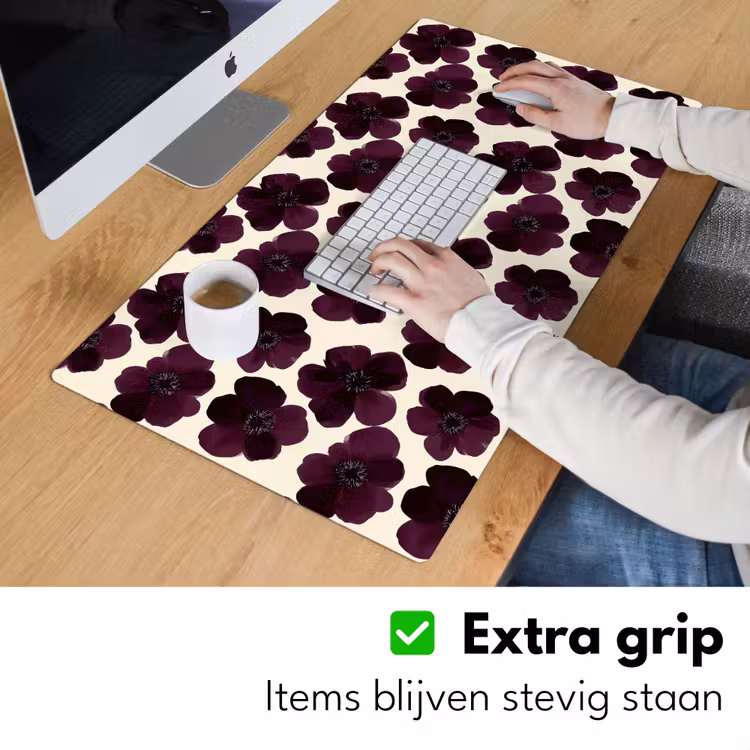 Bureau onderlegger - Bloemen - Aquarel - Paars — 6