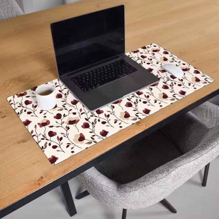 Bureau onderlegger - Bloemen - Botanisch - Bordeaux — 3