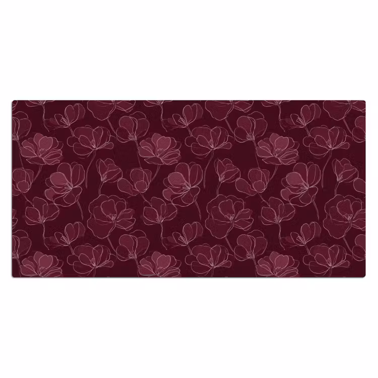 Bureau onderlegger - Bloemen - Patroon - Bordeauxrood — 2