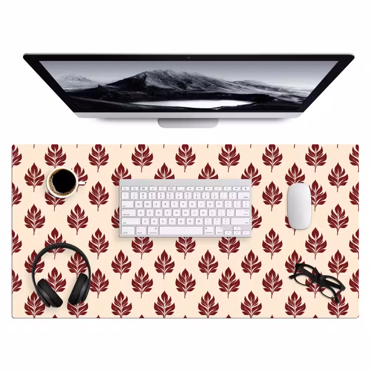 Bureau onderlegger - Botanisch - Patroon - Bordeaux — 4