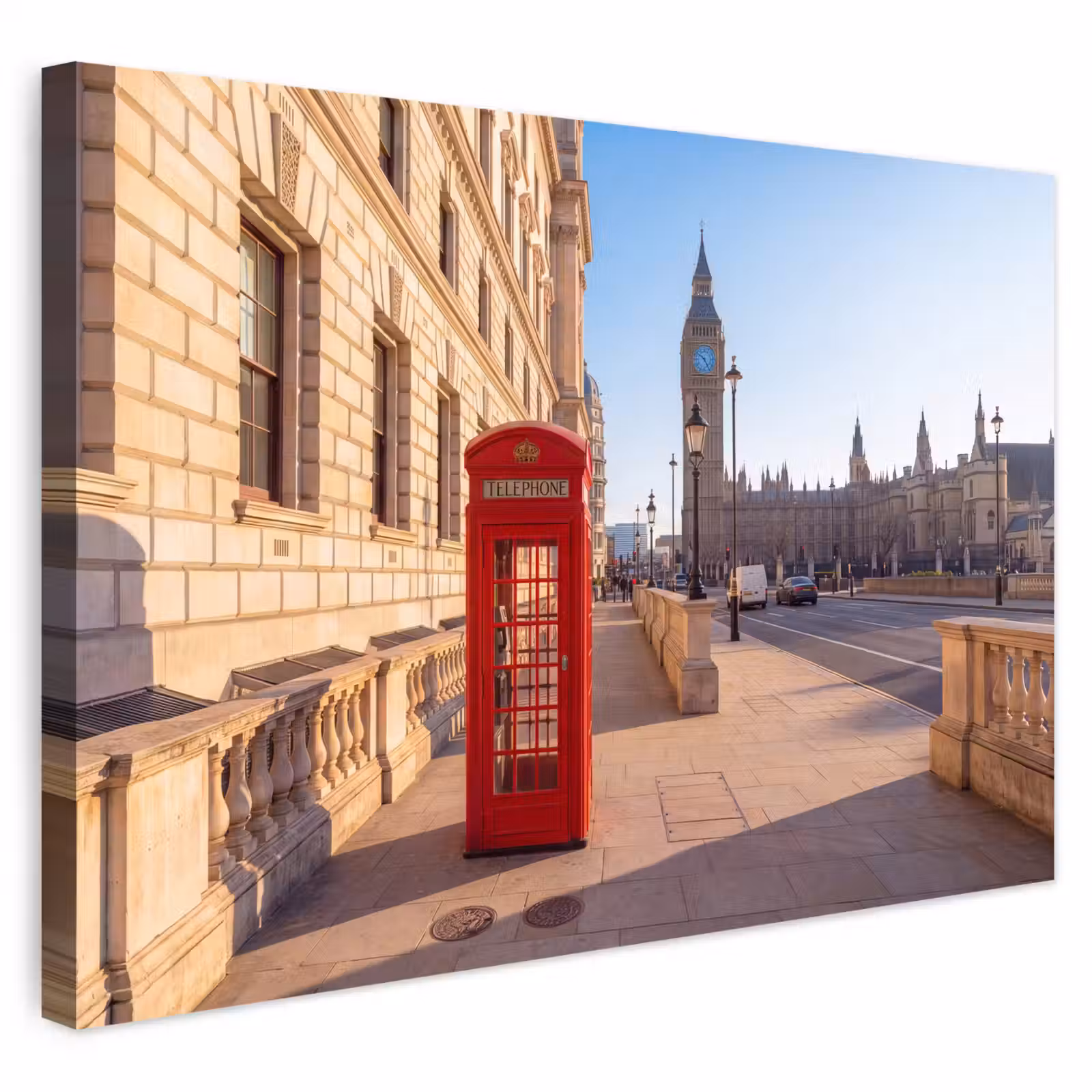 Buiten canvas - Telefooncel - Rood - Londen - Stad - Architectuur — 1