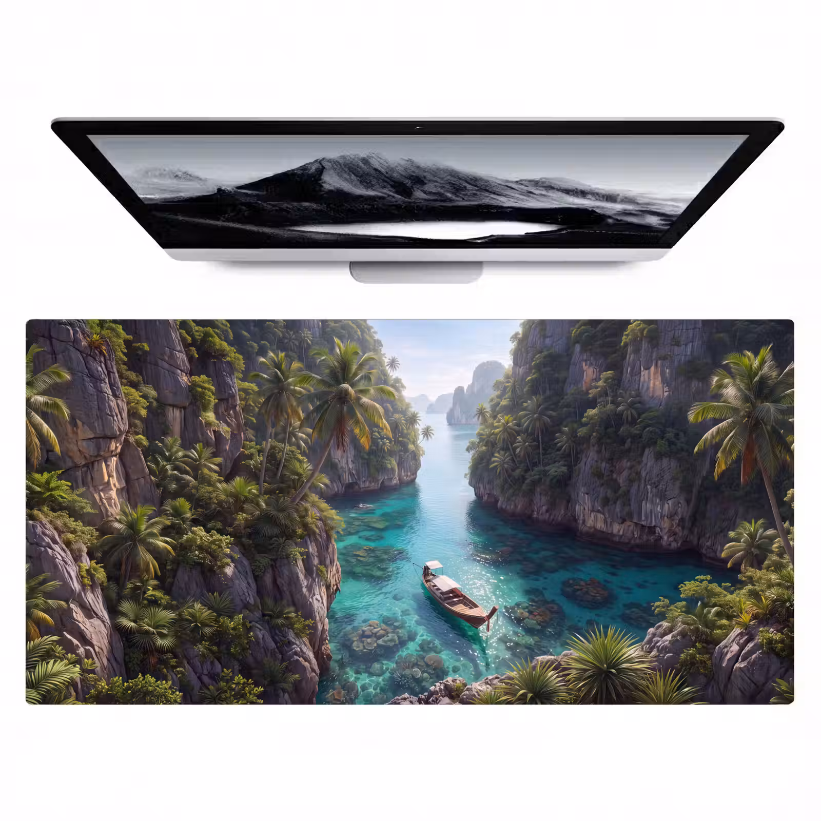 Bureau onderlegger - Eiland - Tropisch - Water - Palmbomen - Natuur — 1