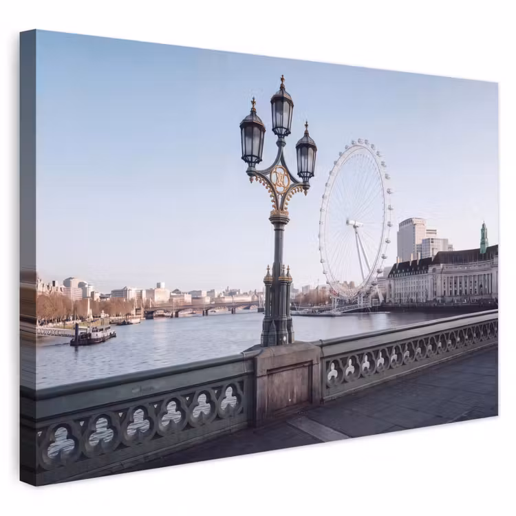 Buiten canvas - Reuzenrad - Londen - Stad - Architectuur - Brug — 1