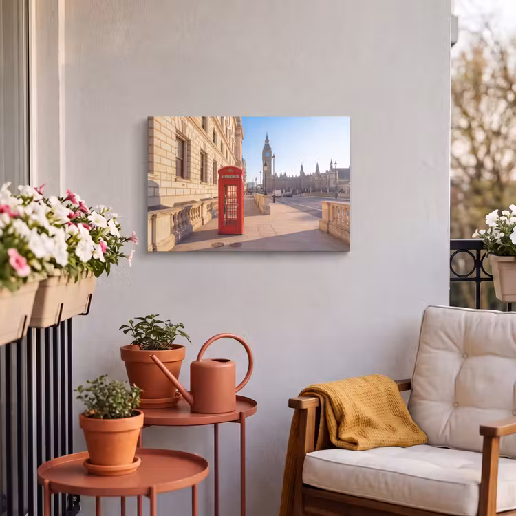 Buiten canvas - Telefooncel - Rood - Londen - Stad - Architectuur — 3