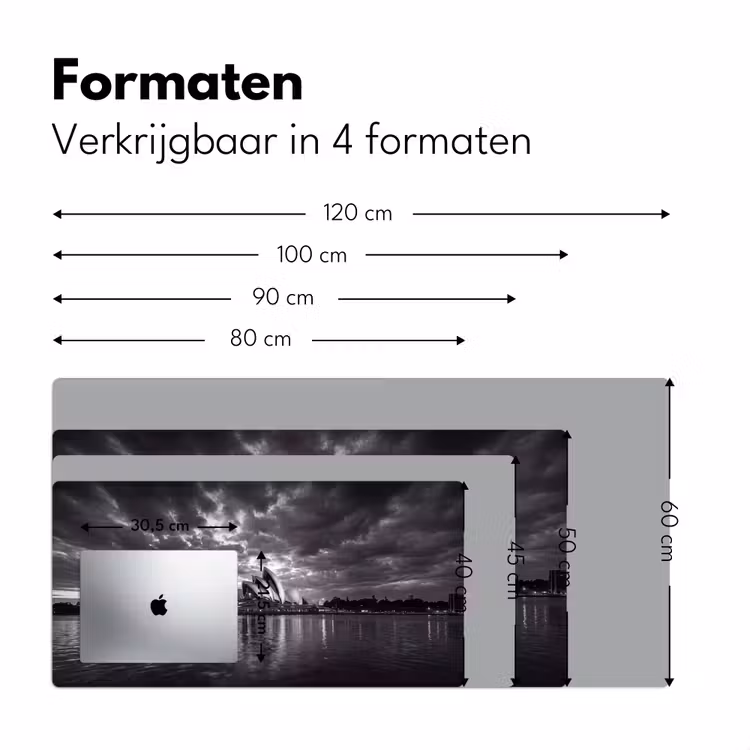 Bureau onderlegger - Architectuur - Water - Stad - Modern - Zwart-wit — 8