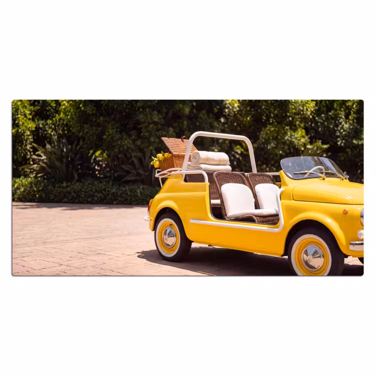 Bureau onderlegger - Auto - Picknick - Zomer - Geel — 2
