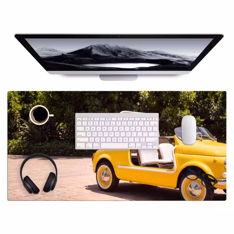 Bureau onderlegger - Auto - Picknick - Zomer - Geel — 4