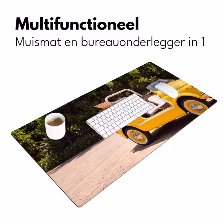 Bureau onderlegger - Auto - Picknick - Zomer - Geel — 7