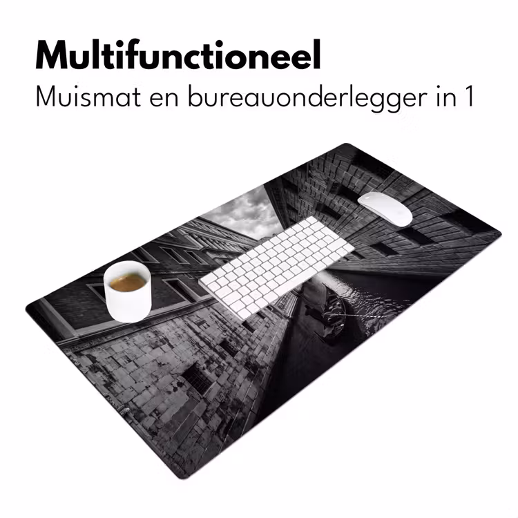 Bureau onderlegger - Boot - Waterweg - Stad - Zwart-wit - Architectuur — 7