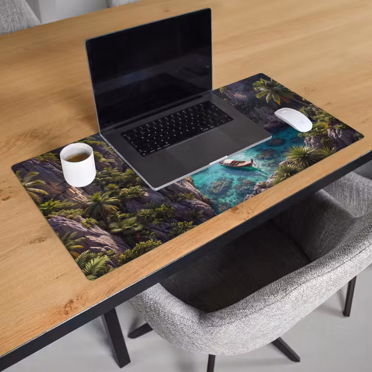 Bureau onderlegger - Eiland - Tropisch - Water - Palmbomen - Natuur — 3