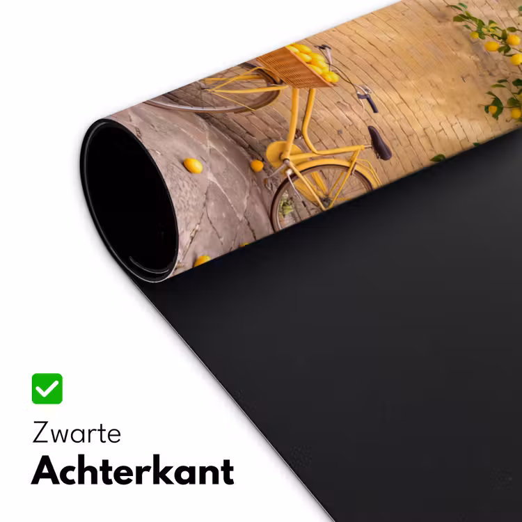 Bureau onderlegger - Fiets - Mand - Eten - Geel - Zomer — 5