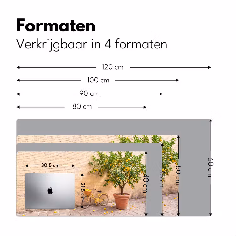 Bureau onderlegger - Fiets - Mand - Eten - Geel - Zomer — 8