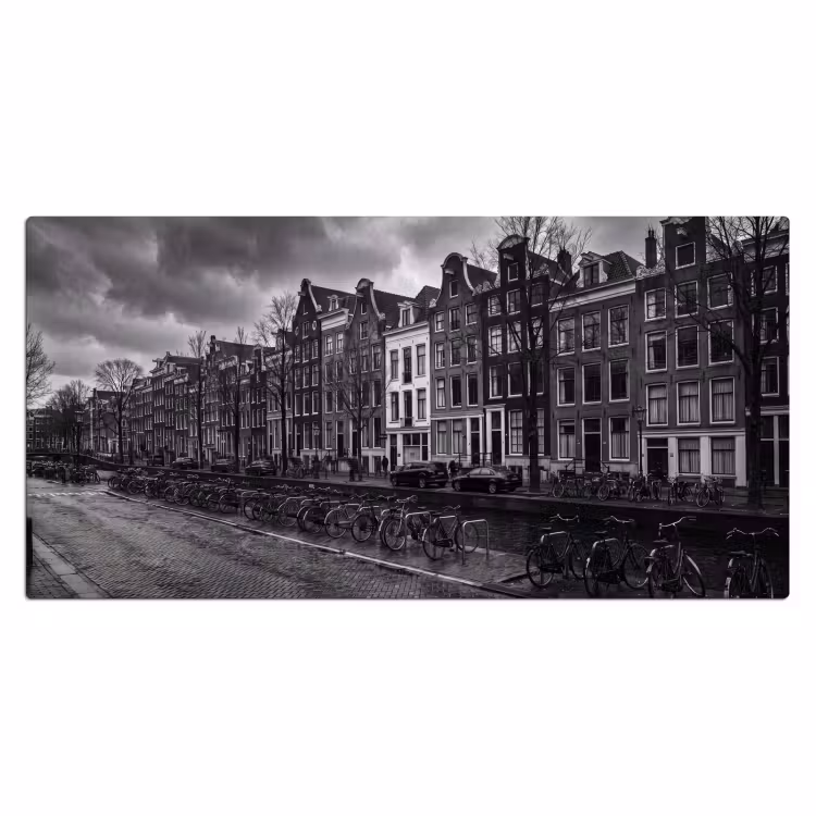 Bureau onderlegger - Huis - Gracht - Amsterdam - Architectuur - Zwart-wit — 2