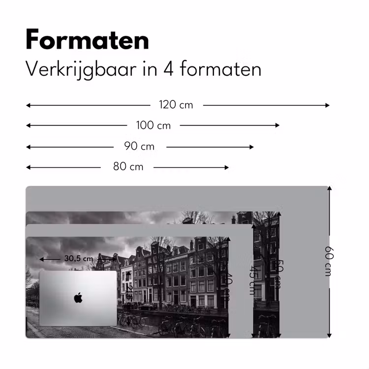 Bureau onderlegger - Huis - Gracht - Amsterdam - Architectuur - Zwart-wit — 8
