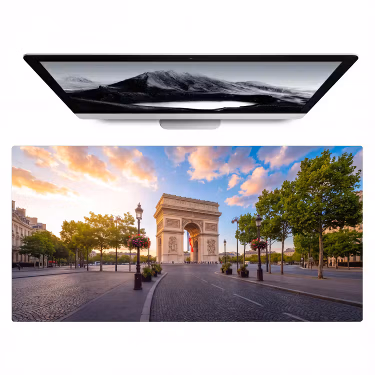 Bureau onderlegger - Monument - Parijs - Zonsondergang - Architectuur - Goud — 1