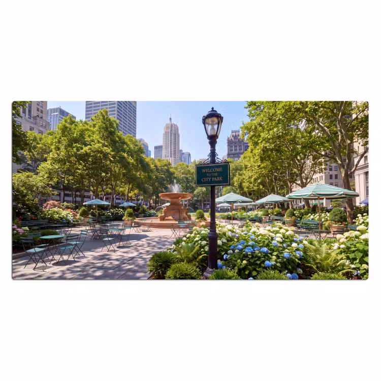 Bureau onderlegger - Park - Fontein - Stad - Natuur — 2