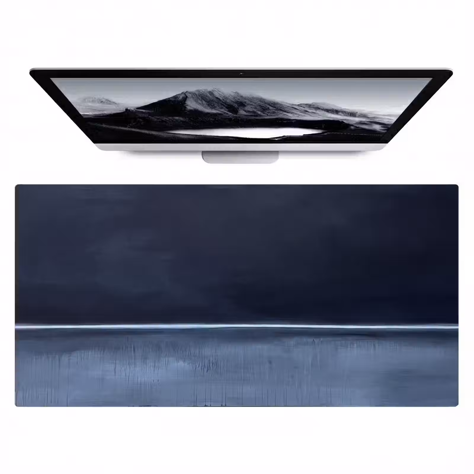Bureau onderlegger - Abstract - Horizontale lijn - Minimalistisch - Donkerblauw - Kunst — 1